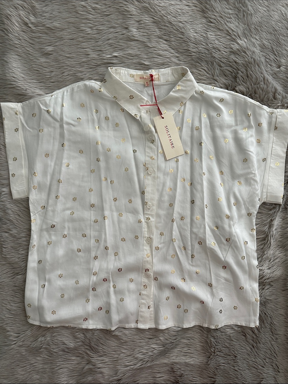 Solitaire Floral Button Up Top